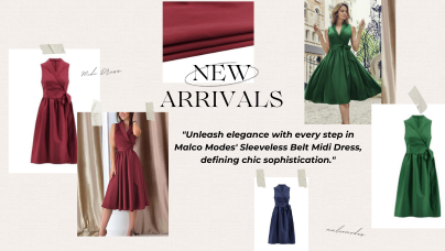 Elevate Your Style: Malcomodes Sleeveless Belt Midi Dress