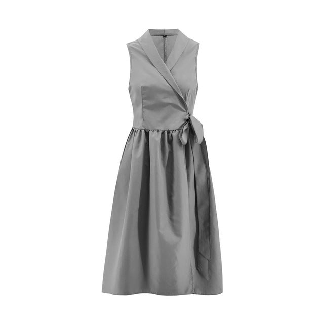 Dresses Dies Midi Dress Casual Sleeveless Belt Dress Female New malcomodes-biz.myshopify.com