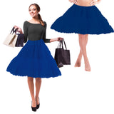 Zooey Luxury Chiffon Adult Petticoat Slip-Navy Blue