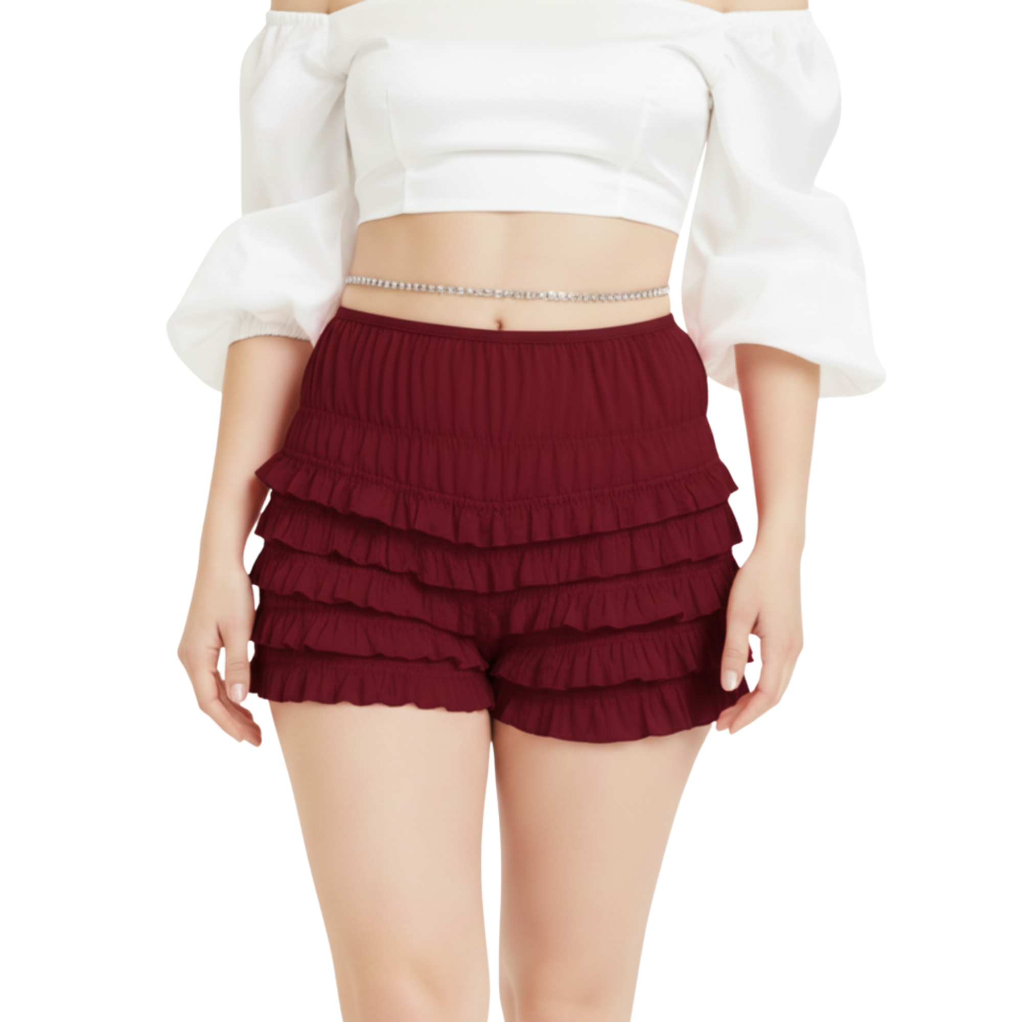 Ruffle Shorts for Women, Lace Bloomers