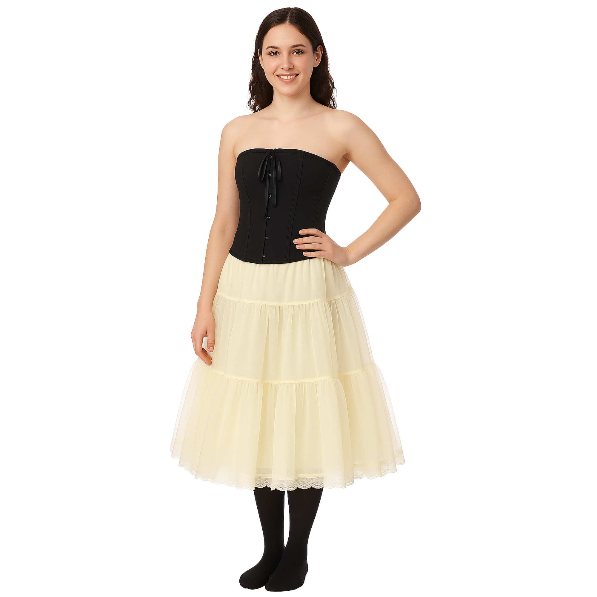 Cosette White Petticoat for Women, Crinoline Underskirt, Halloween Costume