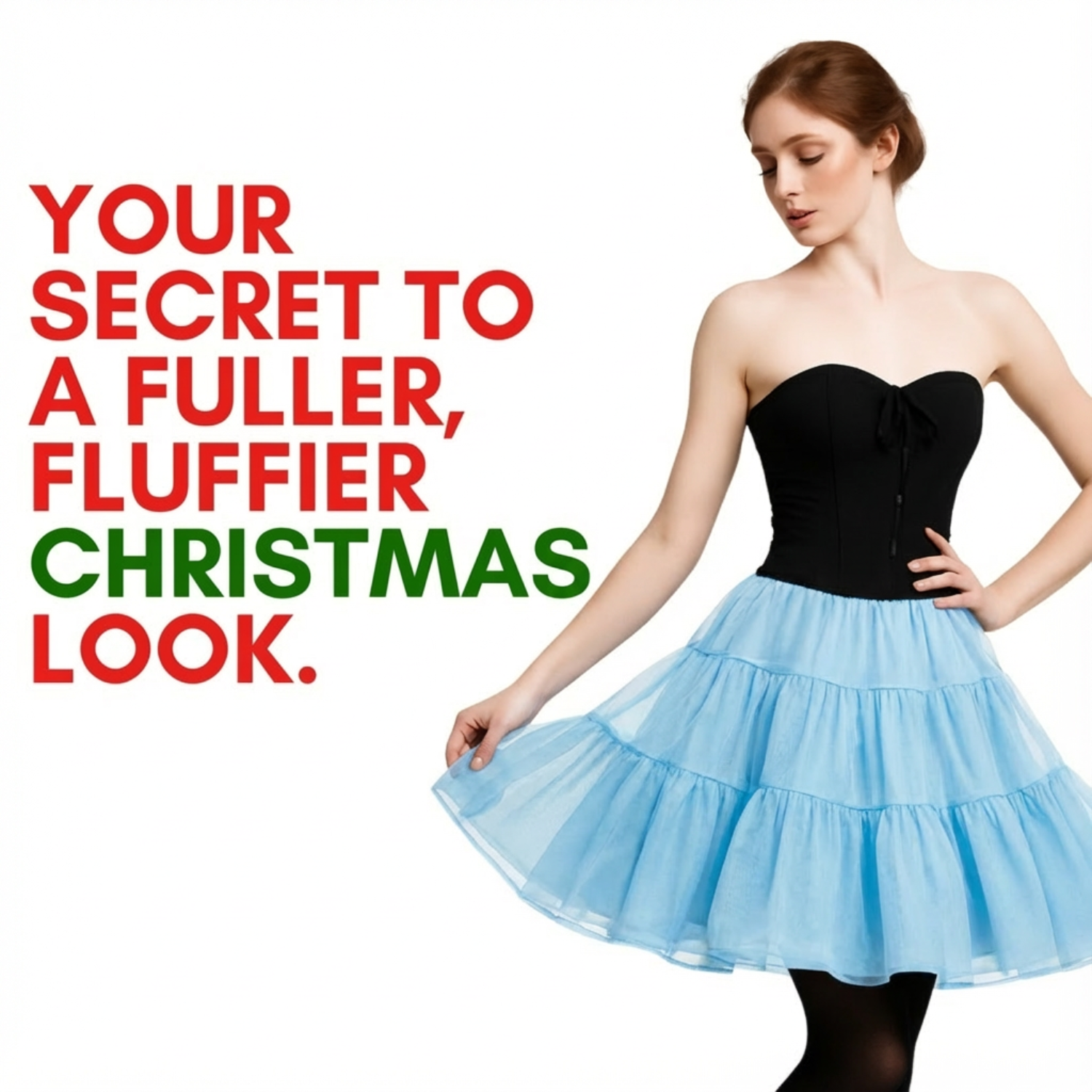 Petticoat Skirt – Fluffy Knee-Length Crinoline