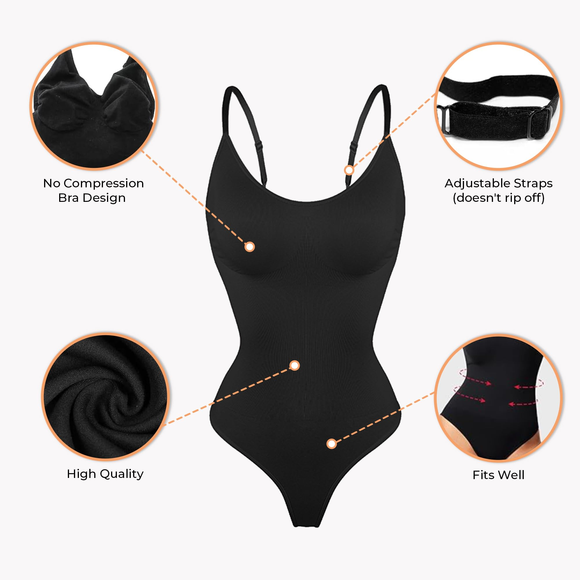 Bodysuit Shapewear, Seamless Tummy Tucker