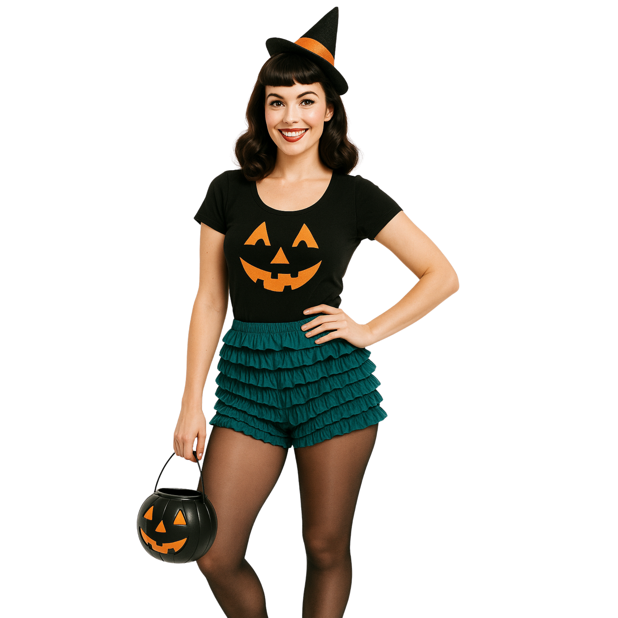 Malco Modes Lace Ruffle Pettipant for Women –Peacock Blue Halloween Costume Shorts, Y2K Ruffle Bloomers, Cosplay & Festival Dance Bottoms