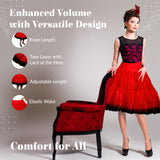 Zooey Luxury Chiffon Adult Petticoat Slip-Red/Black