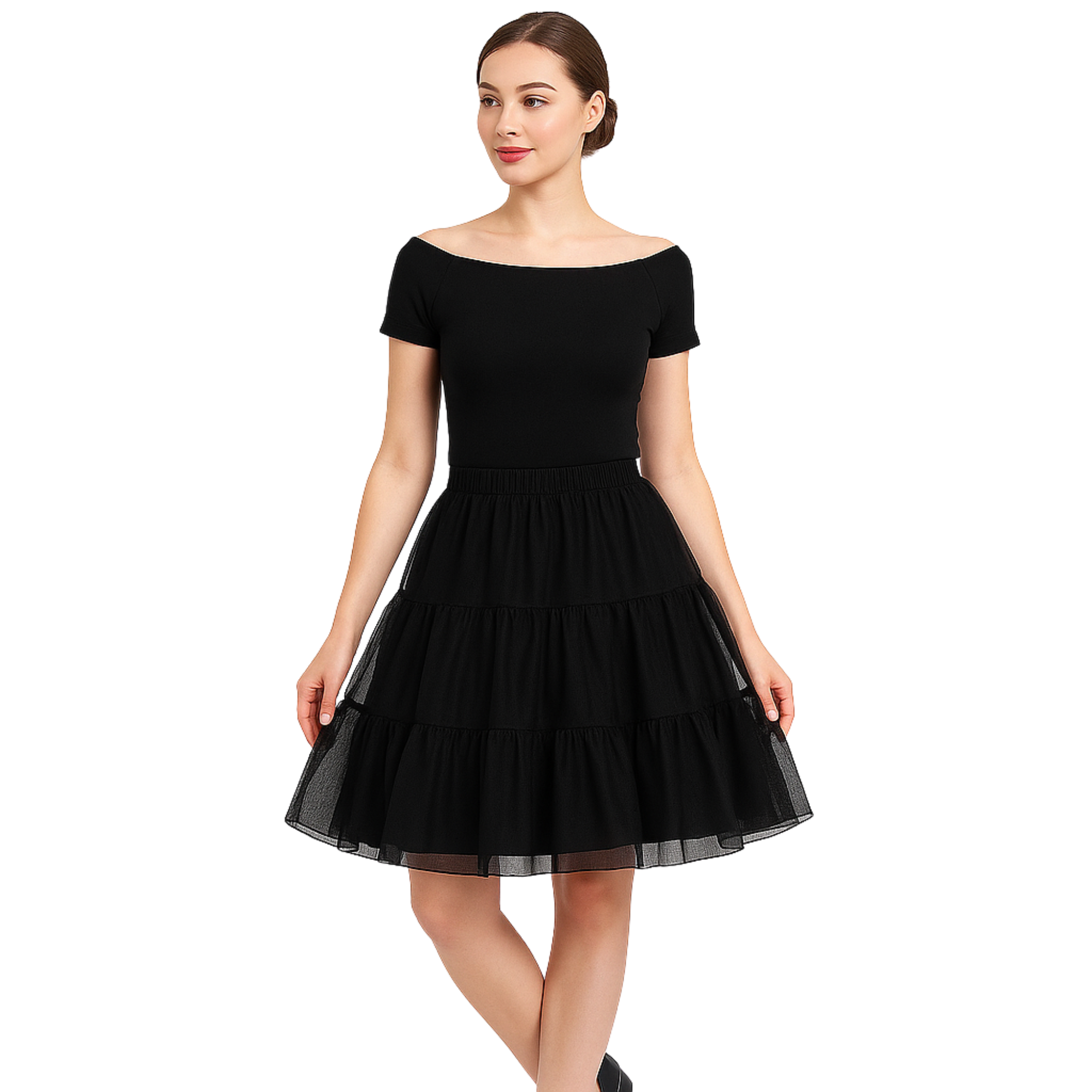 Halloween Petticoat Skirt – Fluffy Knee-Length Costume, Cosplay Costume Crinoline