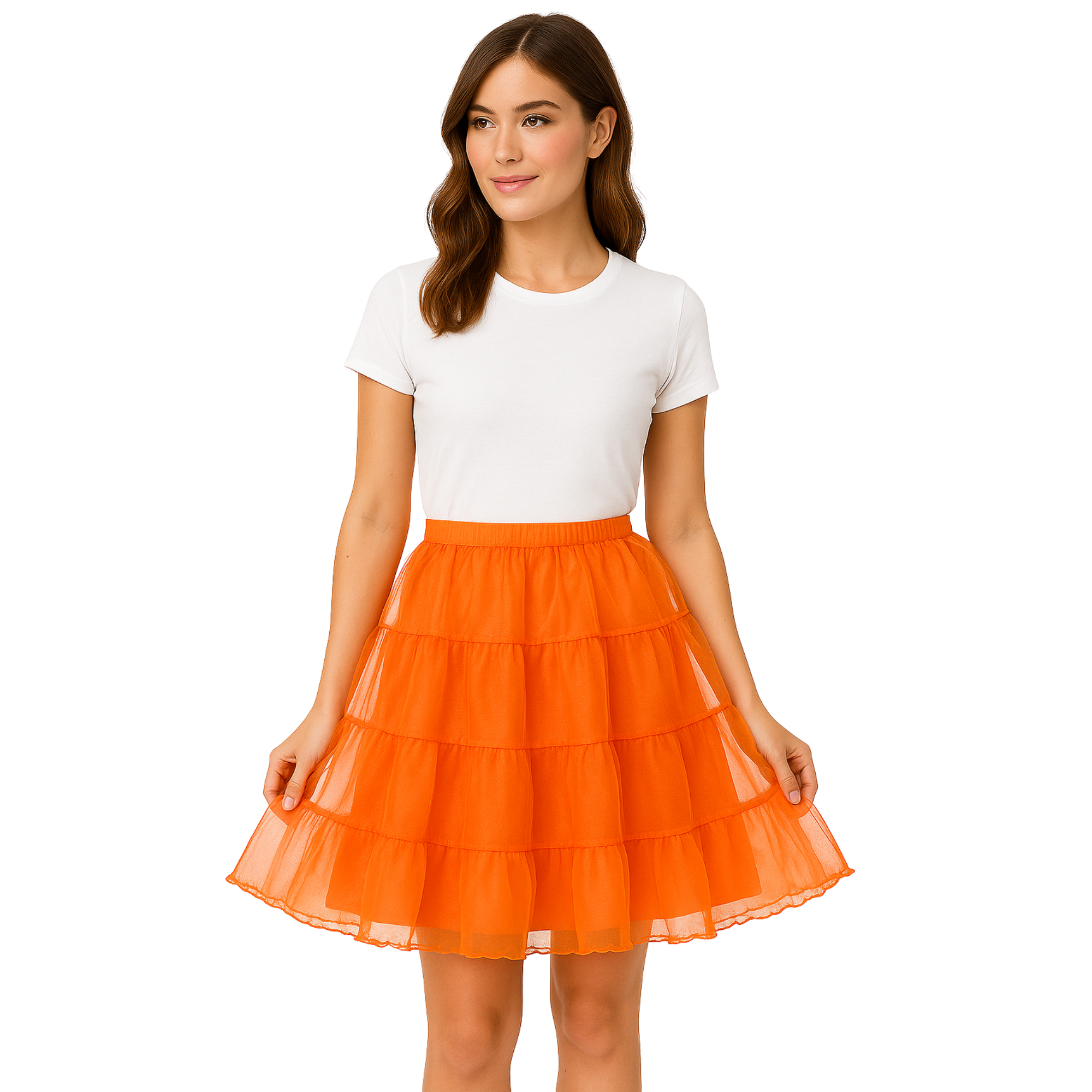 Halloween Petticoat Skirt – Fluffy Knee-Length Costume, Cosplay Costume Crinoline