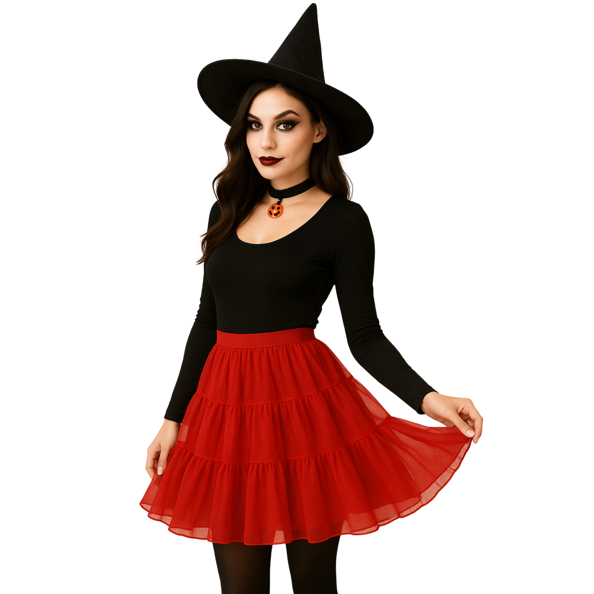 Halloween Petticoat Skirt – Fluffy Knee-Length Costume, Cosplay Costume Crinoline