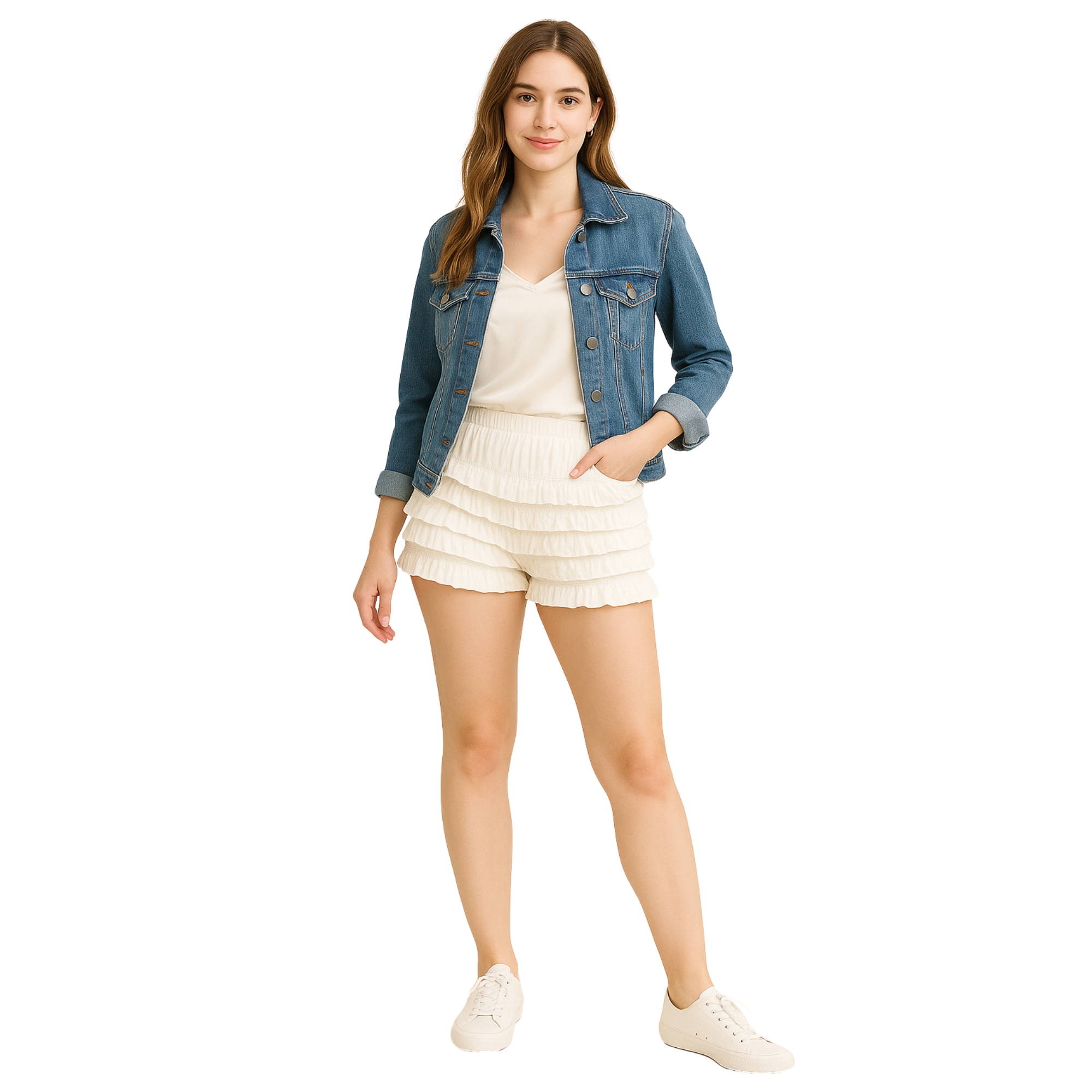 Malco Modes Ruffle Shorts for Women –Ivory Bloomers, Lace Bloomers, Sexy Ruffle Shorts, Halloween Boy Shorts & Y2K Costumes