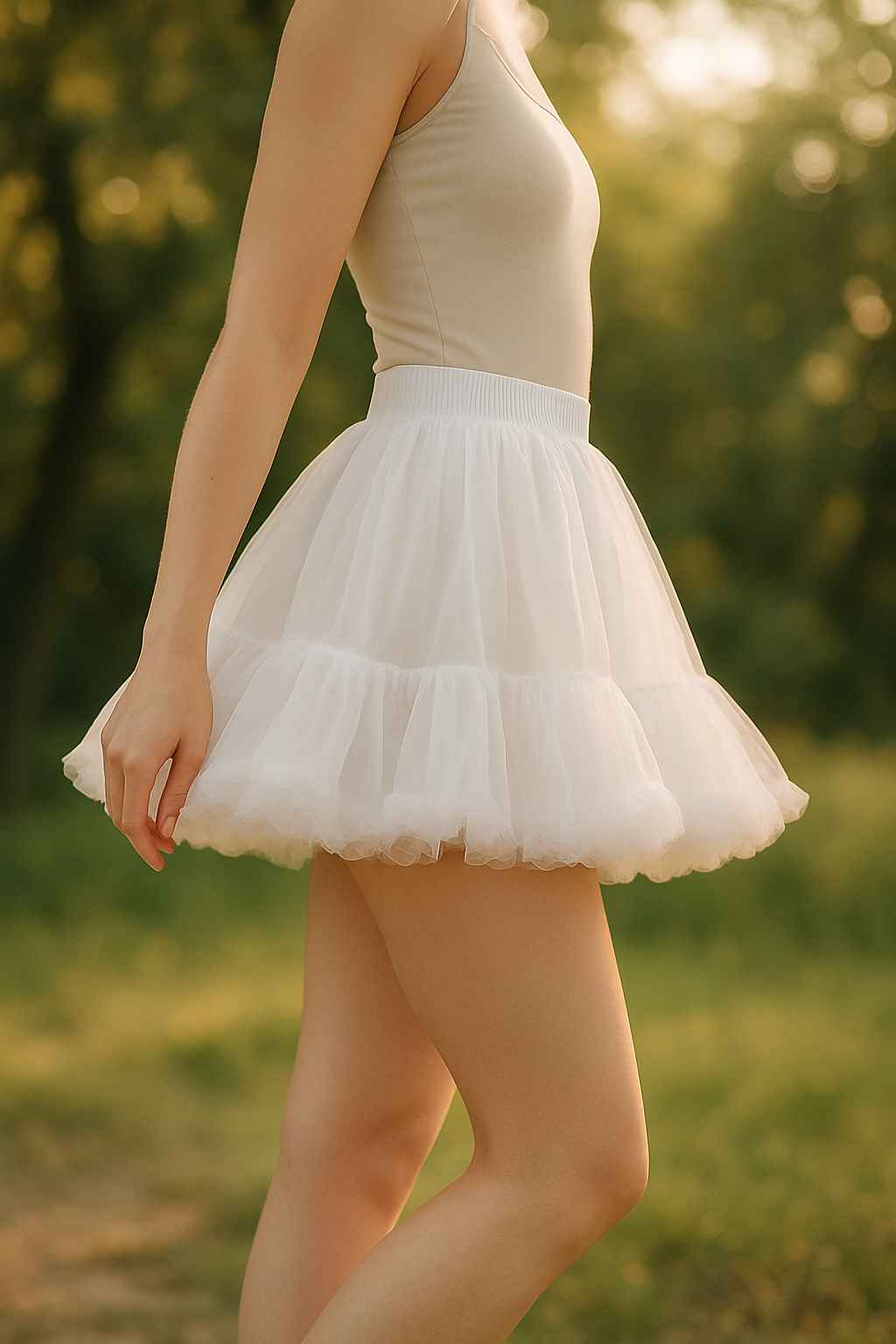 Malco Modes Fluffy Tutu Mini Skirt for Women | White Tutu | Festival | Rave Outfit | Costume Wear