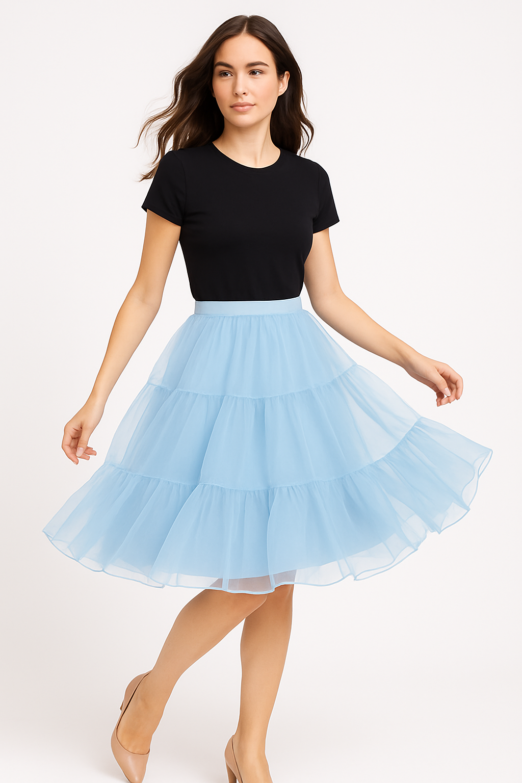 Halloween Petticoat Skirt – Fluffy Knee-Length Costume, Cosplay Costume Crinoline
