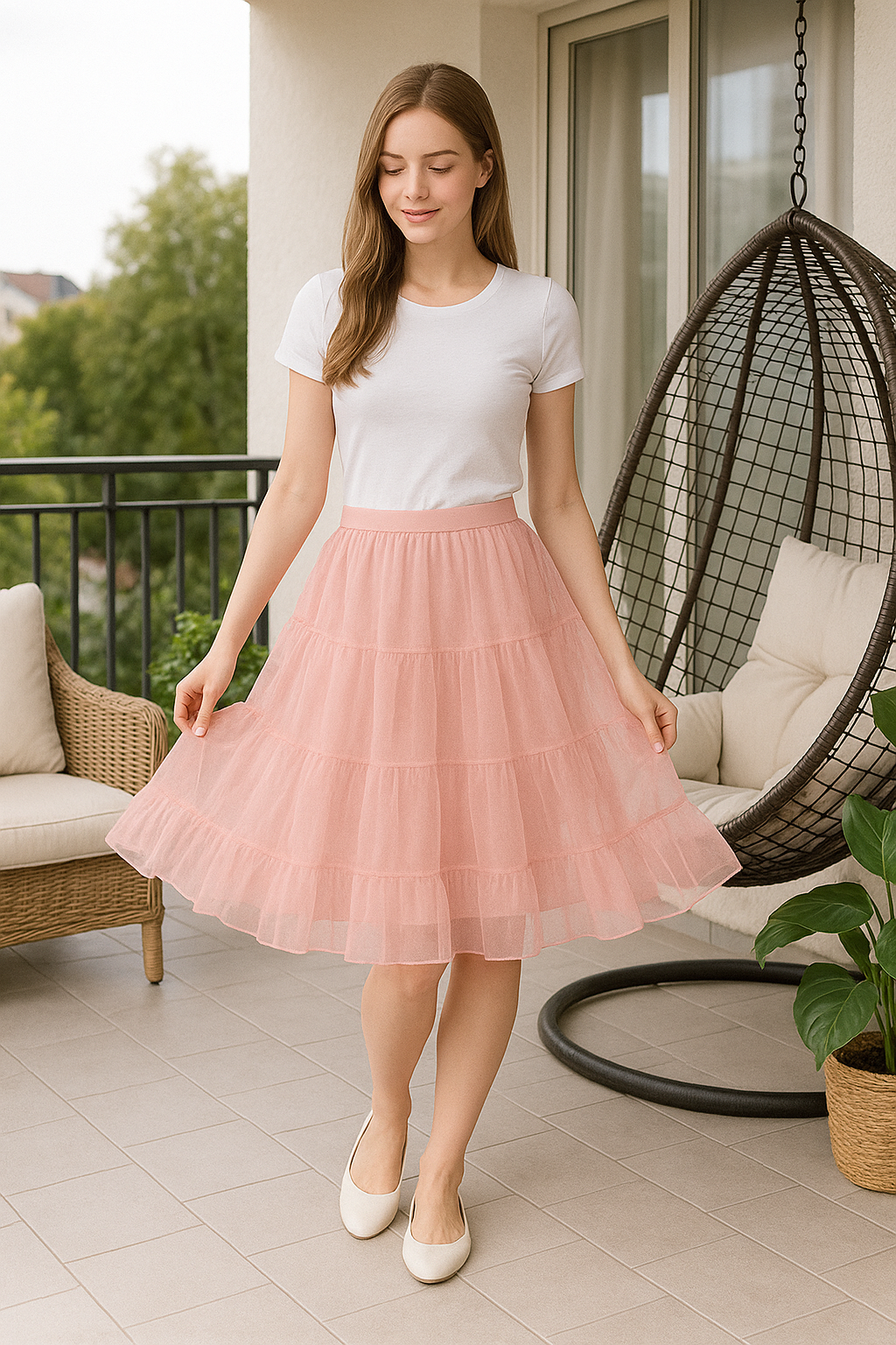 Halloween Petticoat Skirt – Fluffy Knee-Length Costume, Cosplay Costume Crinoline