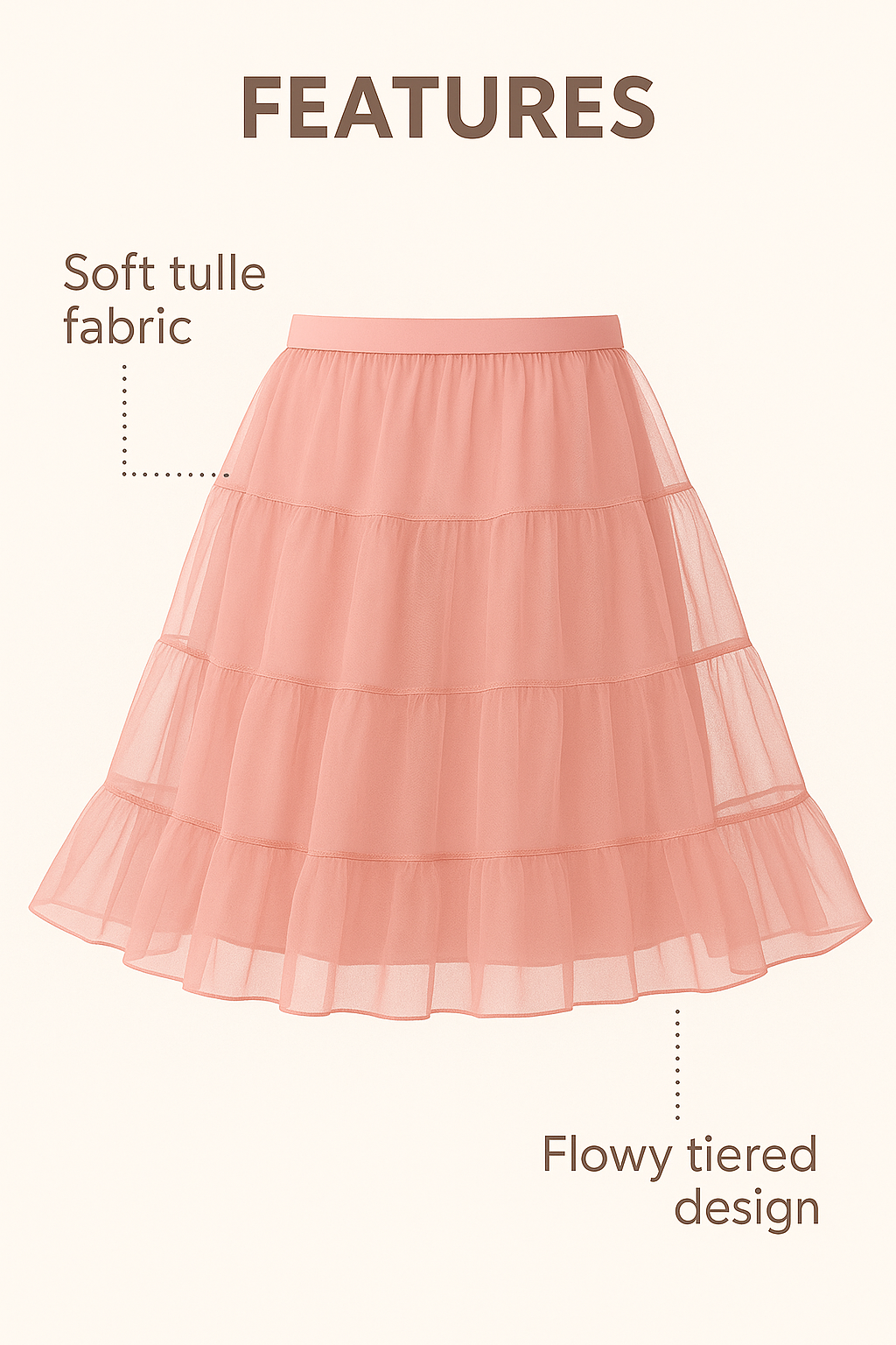 Halloween Petticoat Skirt – Fluffy Knee-Length Costume, Cosplay Costume Crinoline