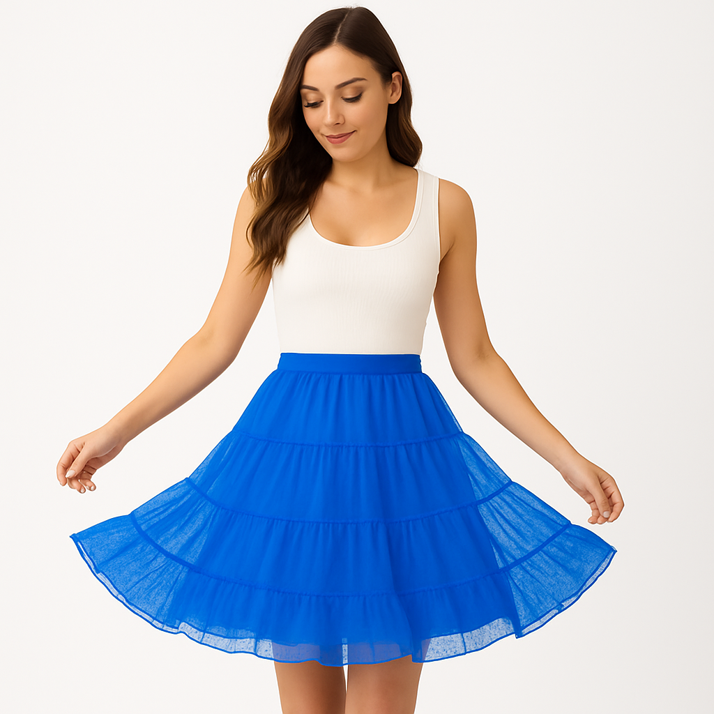 Halloween Petticoat Skirt – Fluffy Knee-Length Costume, Cosplay Costume Crinoline