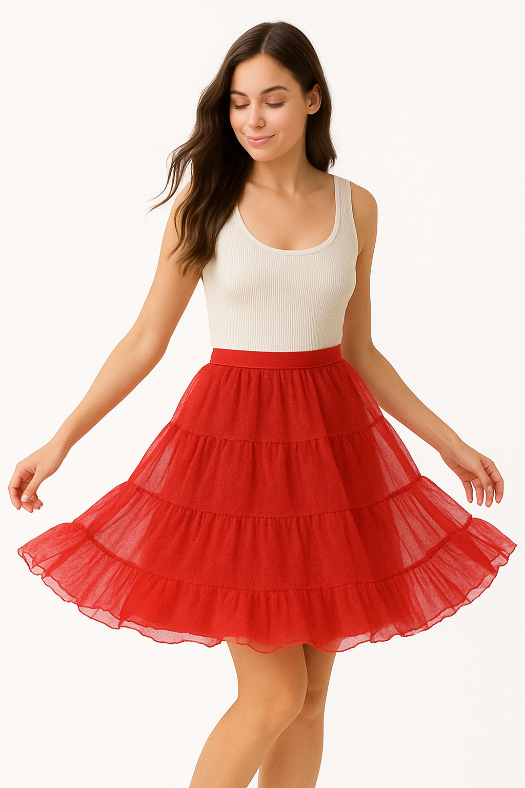 Halloween Petticoat Skirt – Fluffy Knee-Length Costume, Cosplay Costume Crinoline