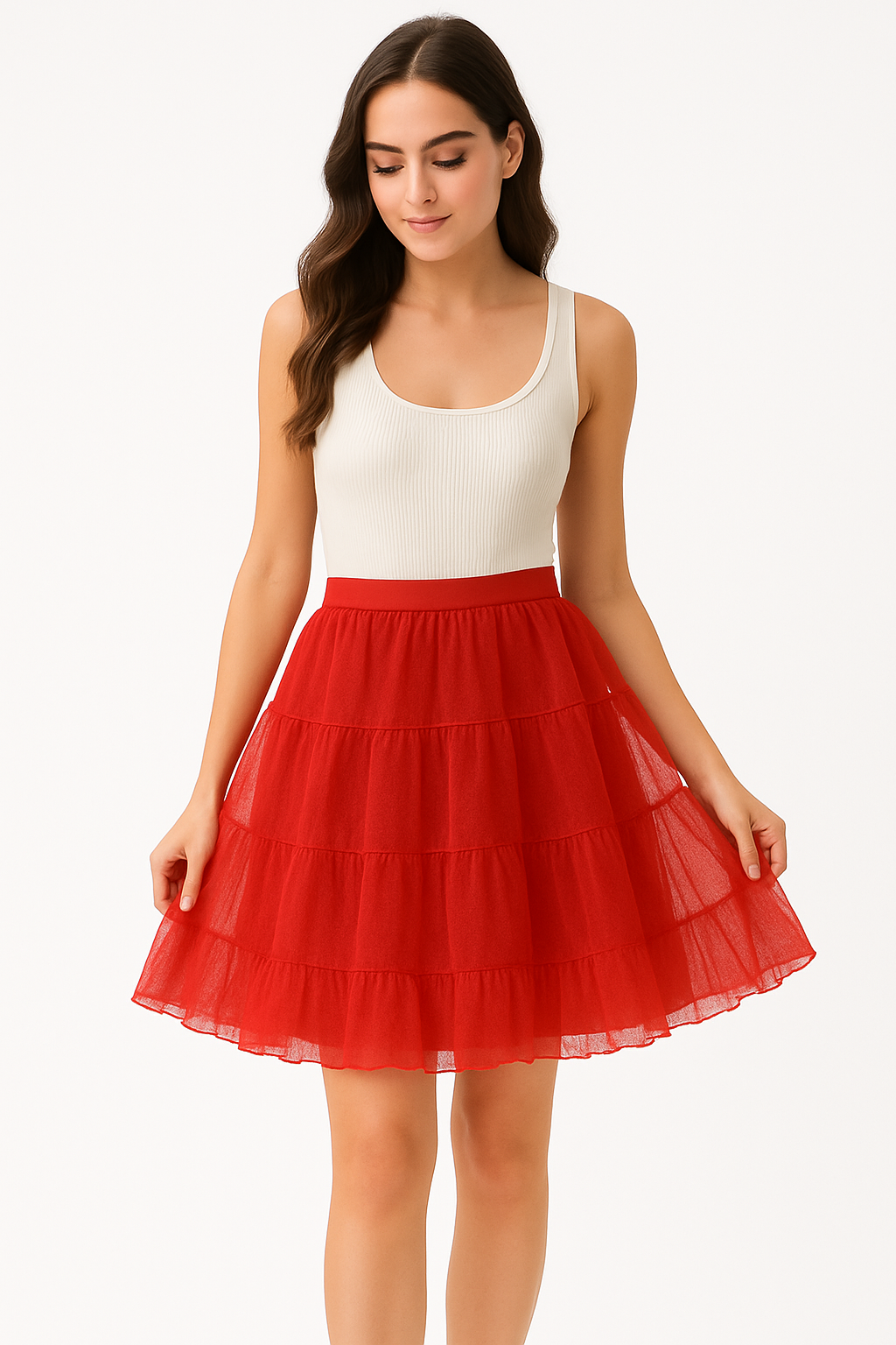 Halloween Petticoat Skirt – Fluffy Knee-Length Costume, Cosplay Costume Crinoline