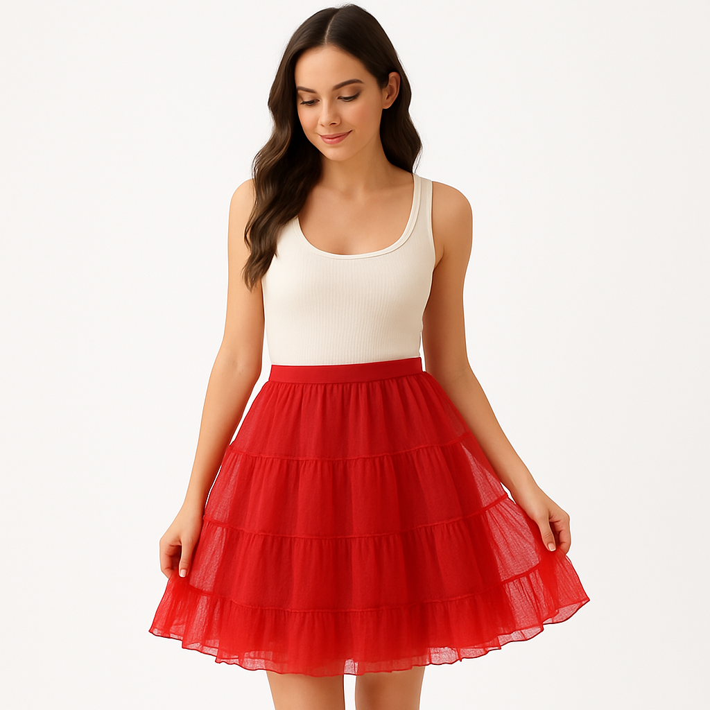 Halloween Petticoat Skirt – Fluffy Knee-Length Costume, Cosplay Costume Crinoline