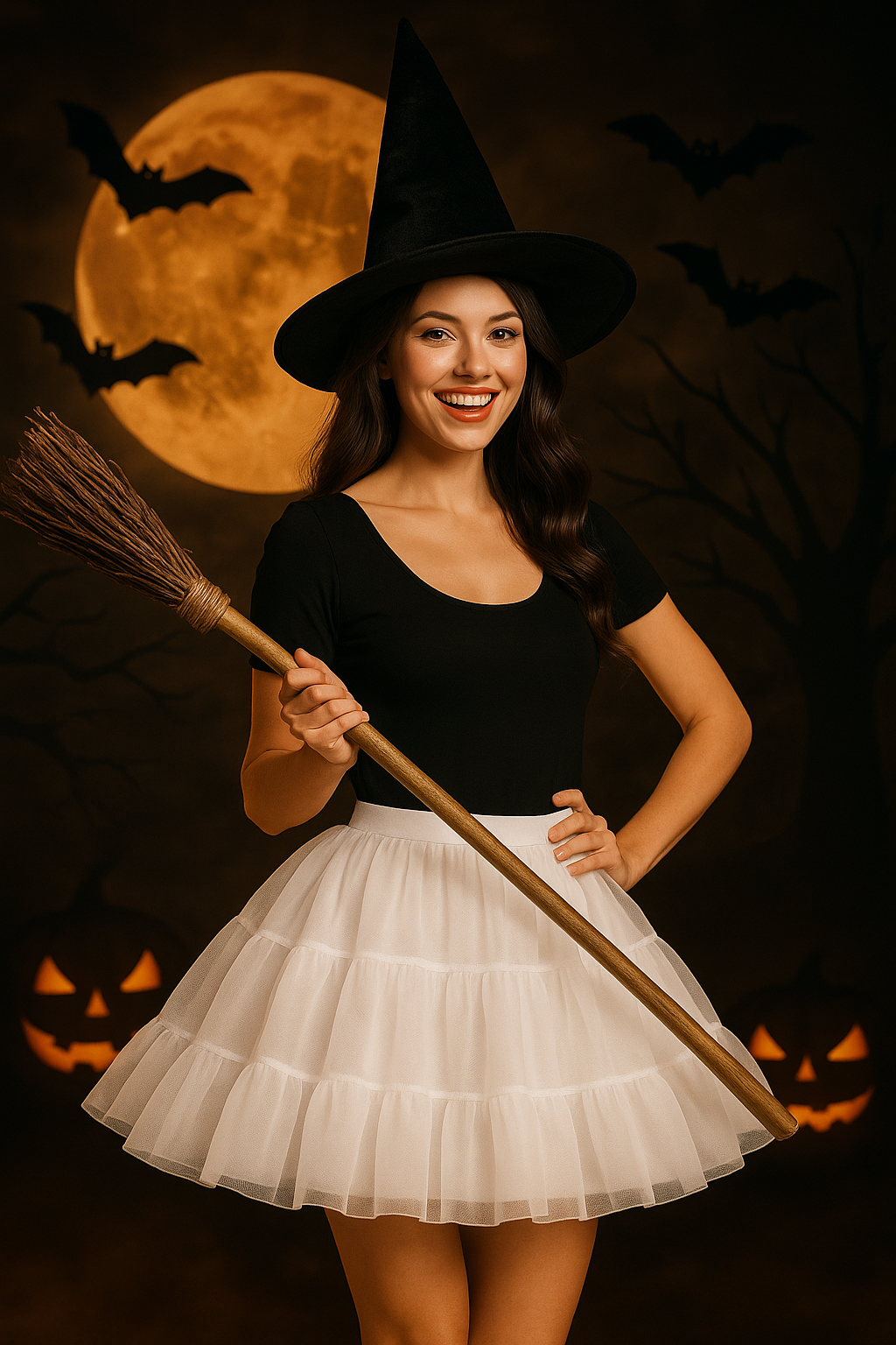 Halloween Petticoat Skirt – Fluffy Knee-Length Costume, Cosplay Costume Crinoline