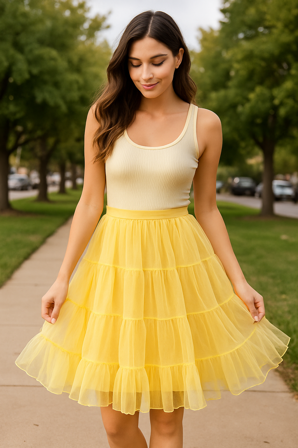 Halloween Petticoat Skirt – Fluffy Knee-Length Costume, Cosplay Costume Crinoline