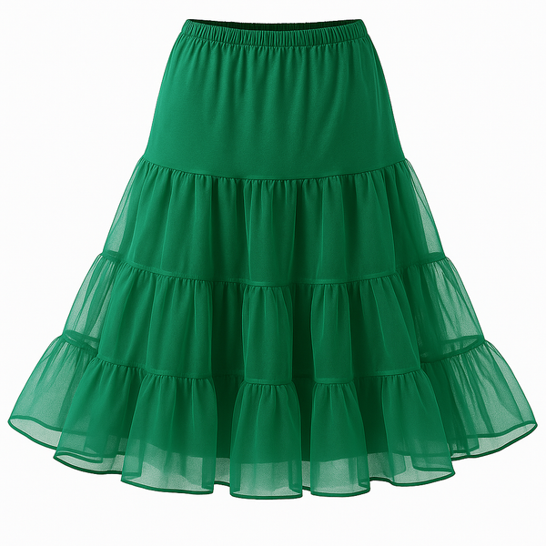 Malco Modes Tea-Length Green Petticoat Skirt – Vintage 50s