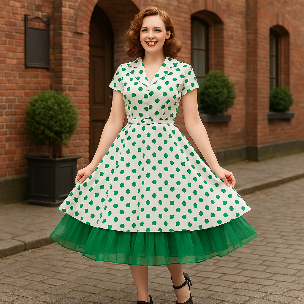 Malco Modes Tea-Length Green Petticoat Skirt – Vintage 50s Crinoline Underskirt for Dresses, Weddings & Halloween Costumes