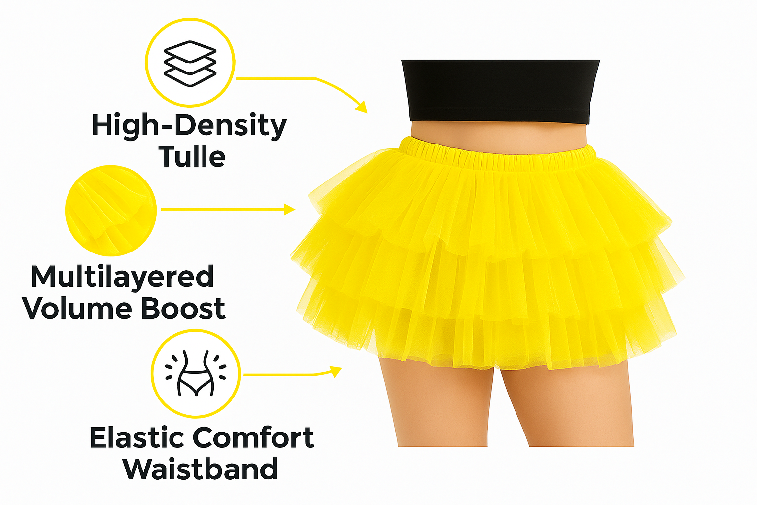 Malco Modes Fluffy Tutu Skirt for Women |Ballet Tutu | Halloween Costume | Festival & Lingerie Outfit