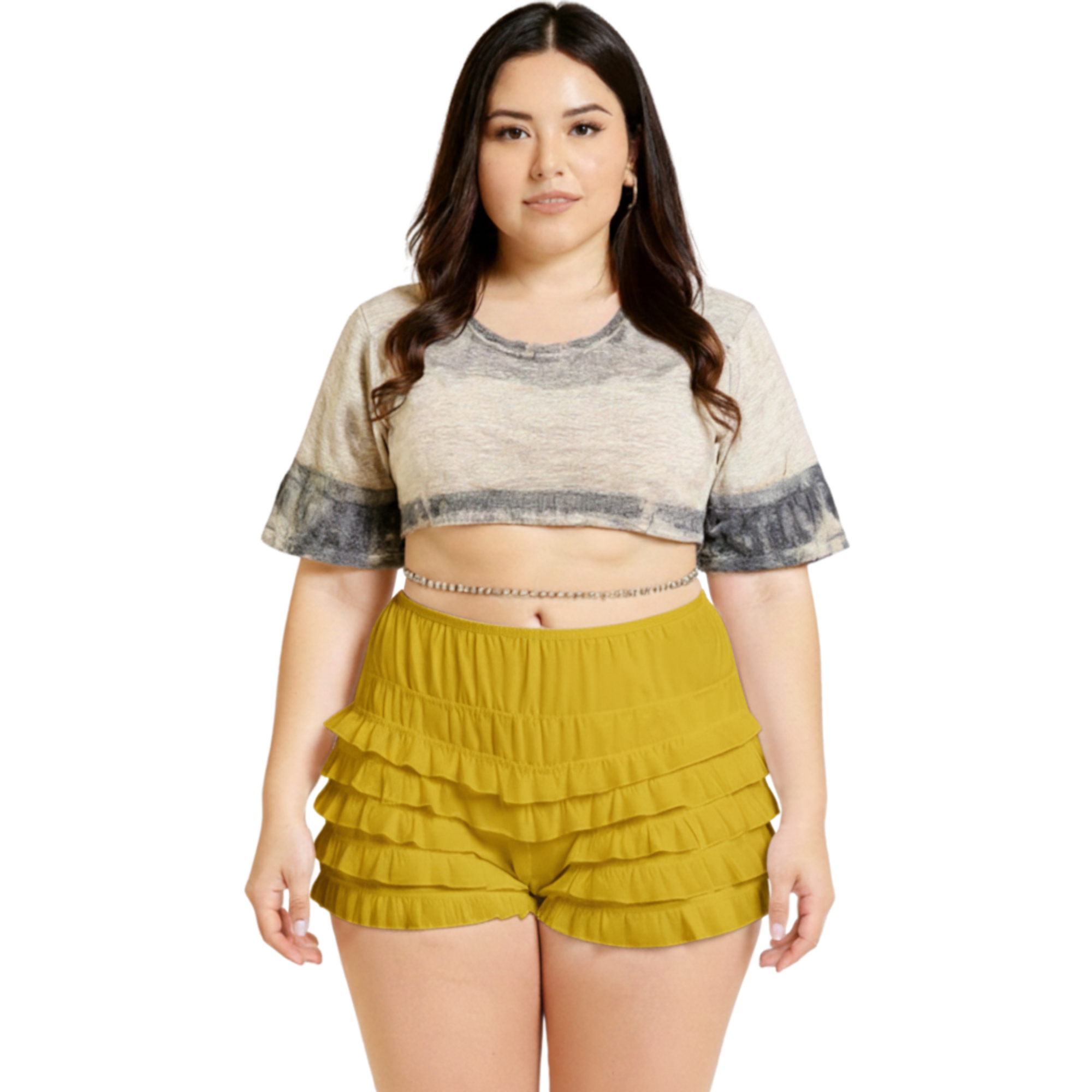 Malco Modes Ruffle Shorts for Women –Yellow Bloomers, Halloween Costume, Lace Bloomers, Sexy Ruffle Shorts & Y2K Costumes