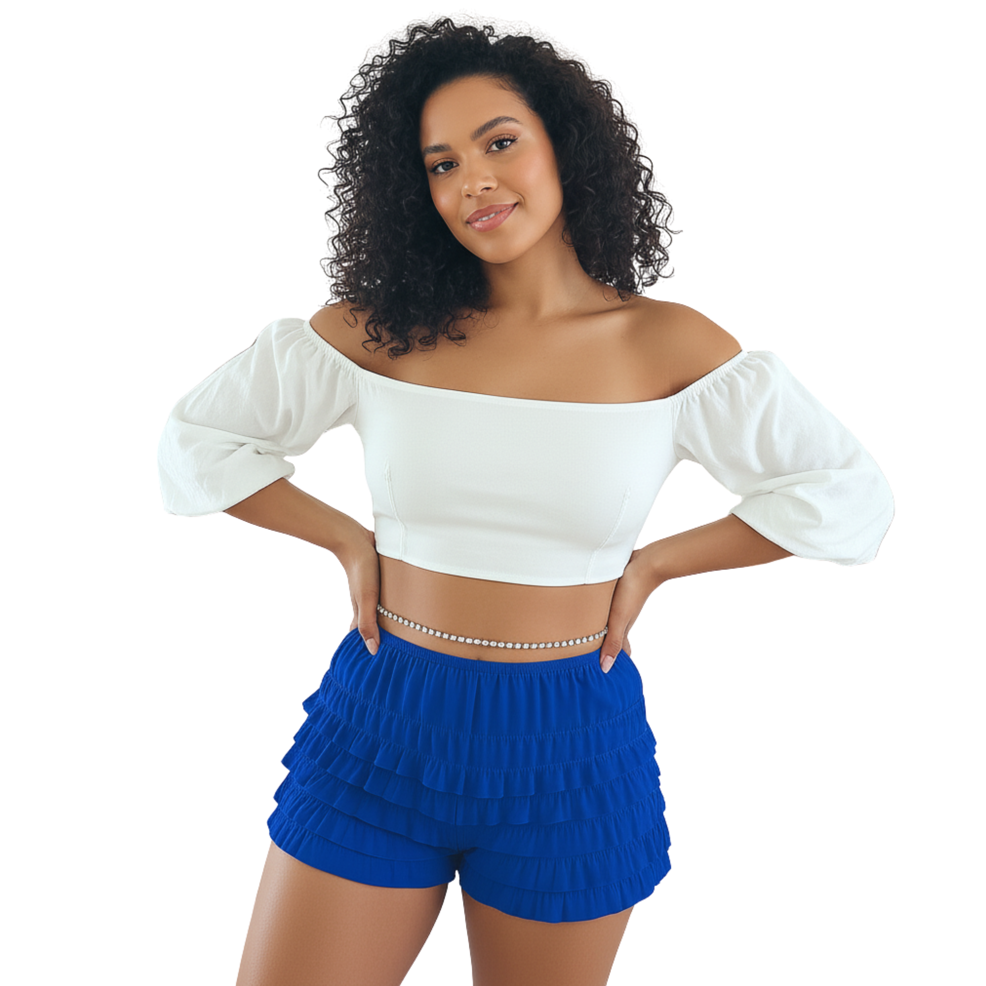 Malco Modes Ruffle Shorts for Women – Royal Blue Bloomers, Lace Bloomers, Sexy Ruffle Shorts, Halloween Boy Shorts & Y2K Costumes