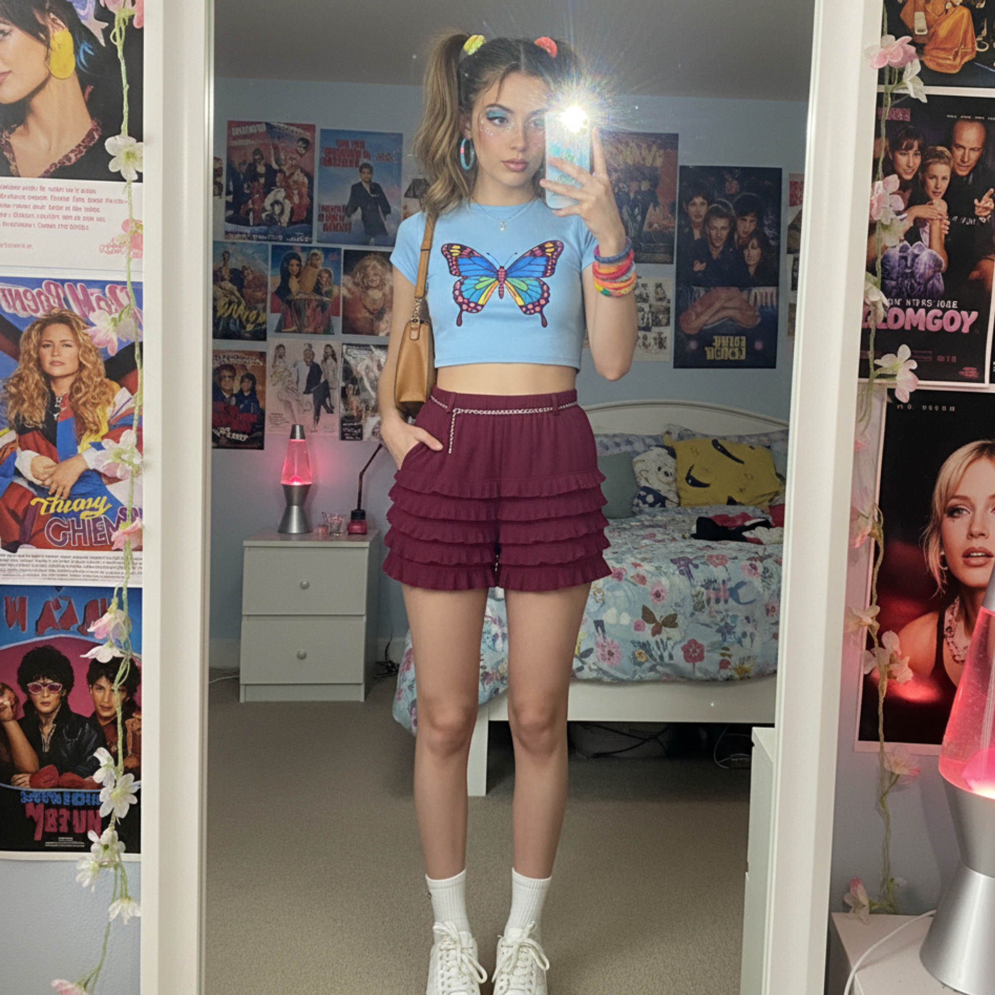 Ruffle Shorts for Women, Lace Bloomers