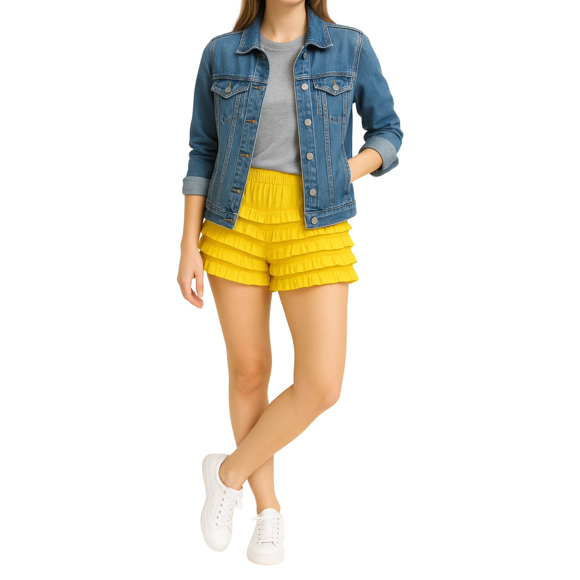 Malco Modes Ruffle Shorts for Women –Yellow Bloomers, Halloween Costume, Lace Bloomers, Sexy Ruffle Shorts & Y2K Costumes