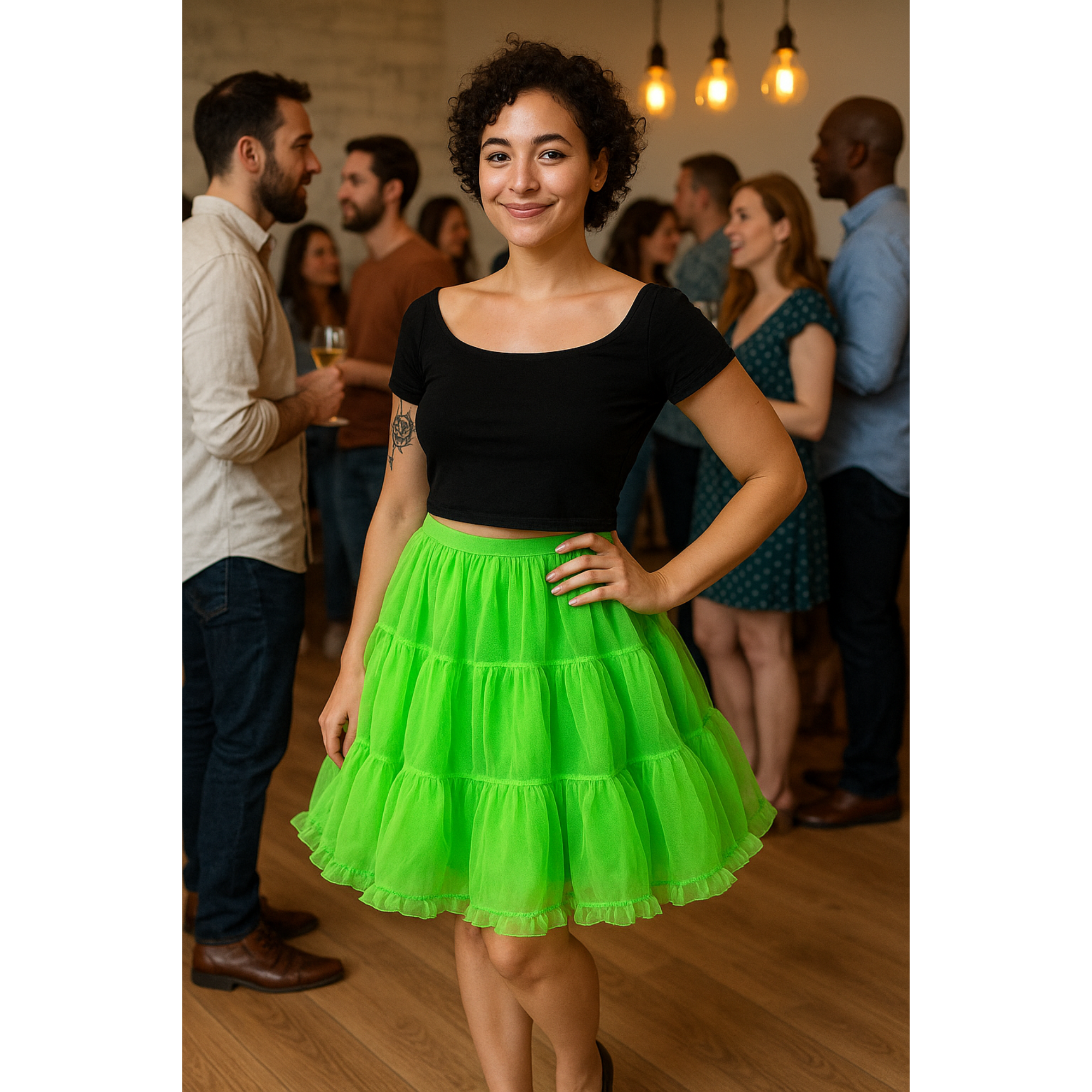 Halloween Petticoat Skirt – Fluffy Knee-Length Costume, Cosplay Costume Crinoline
