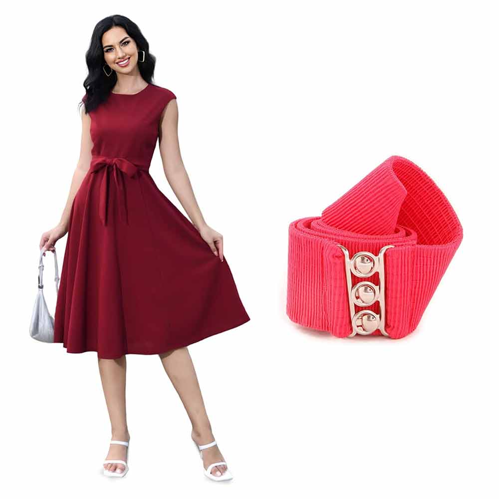 [product_type] Vintage Cocktail Dress & Belt Combo: Swing into Style with Dress Belts for Women malcomodes-biz.myshopify.com