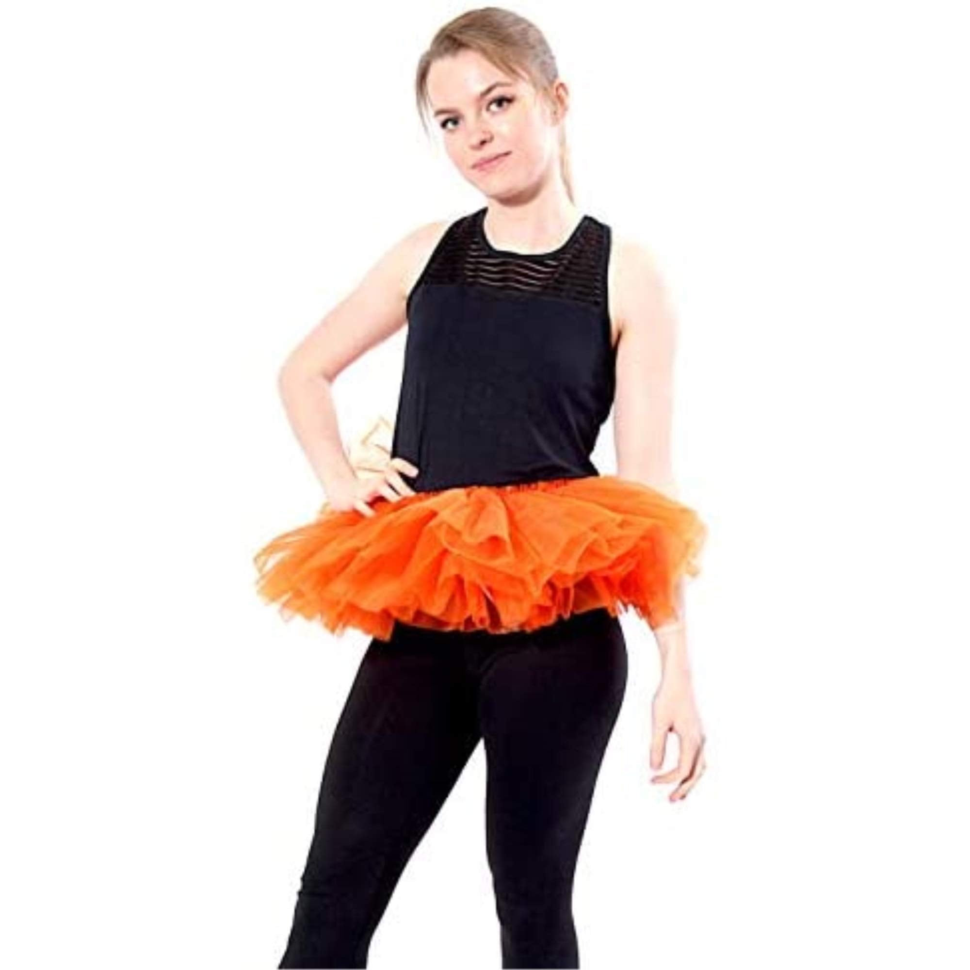 Multi-Layered Tutu Skirt for Cheerleader Outfit | Queen Orange Ballerina Tutu Skirt