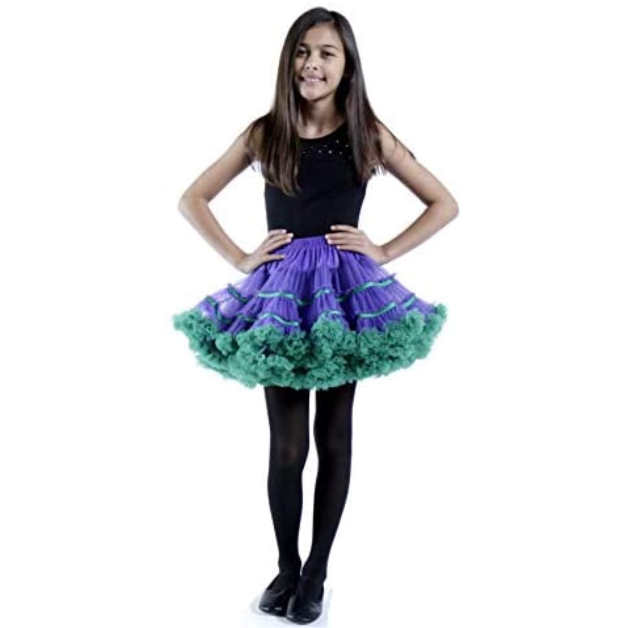 One Size Purple Grey Tutu Skirt - Teen Petticoat for Women?s Costume