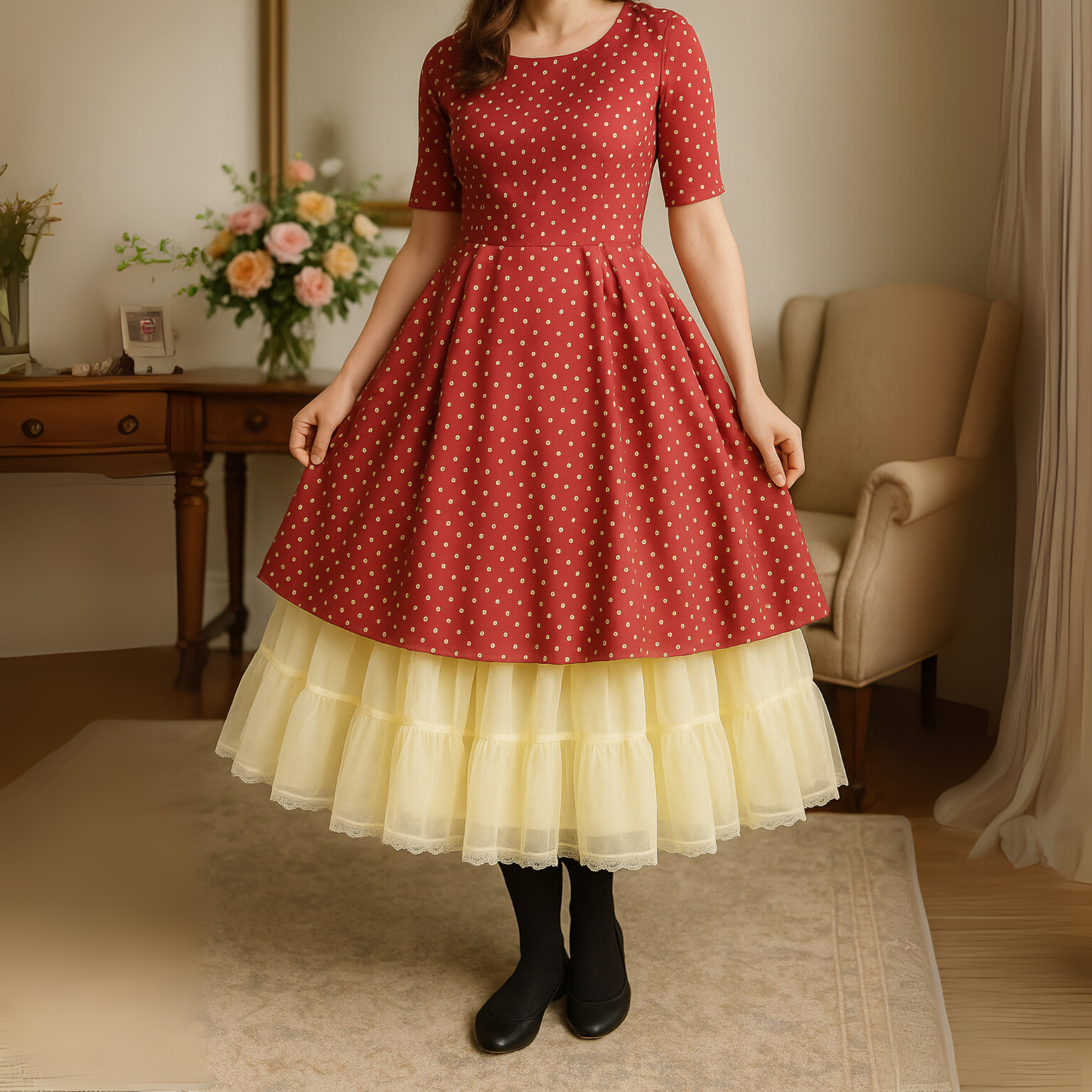 Cosette White Petticoat for Women, Crinoline Underskirt, Halloween Costume