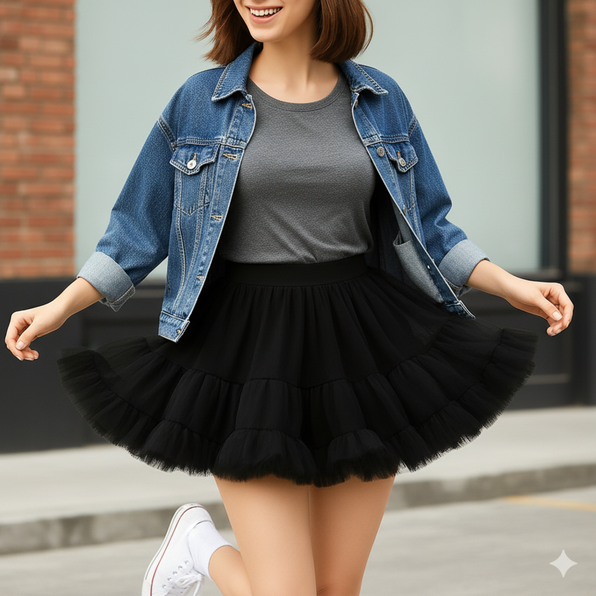 Halloween Black Tutu Skirt for Women – 5 Layer Puffy Crinoline, Witch Fairy Vampire Costume Petticoat, Cosplay & Dance Outfit