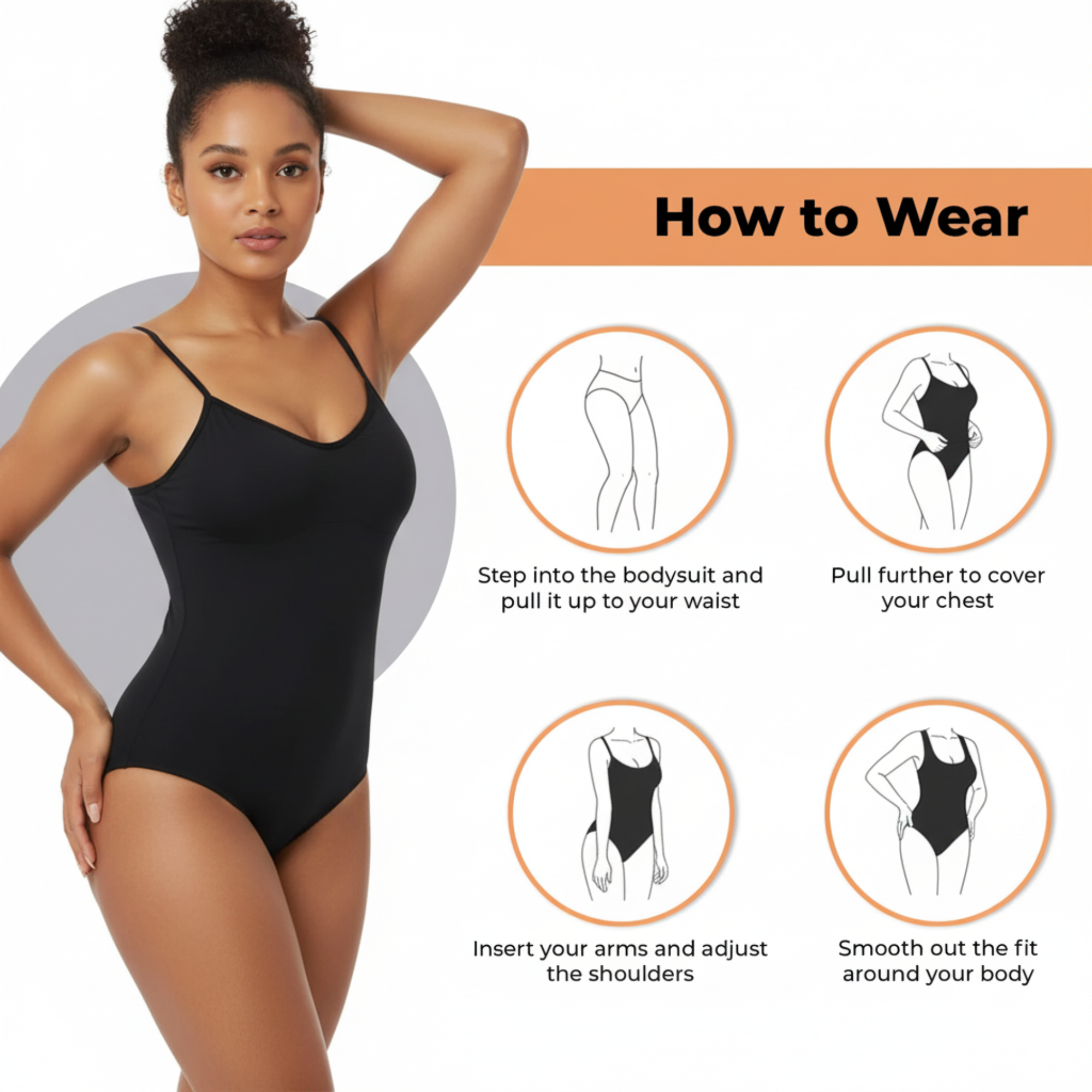 Bodysuit Shapewear, Seamless Tummy Tucker