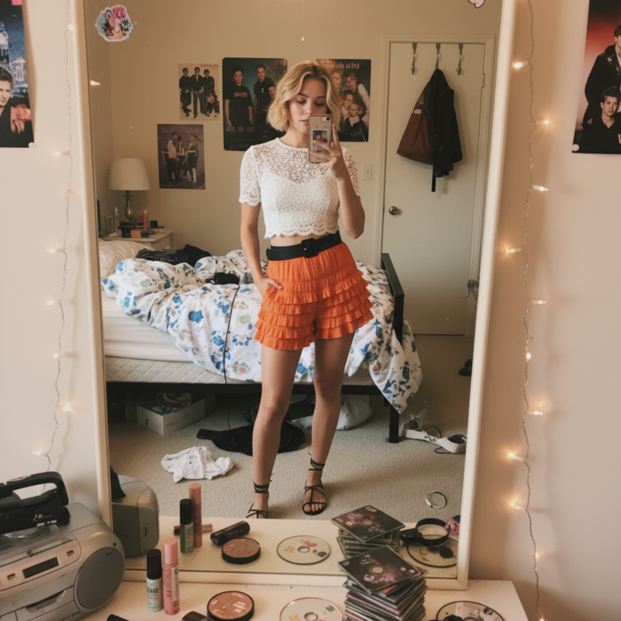 Ruffle Shorts for Women, Lace Bloomers