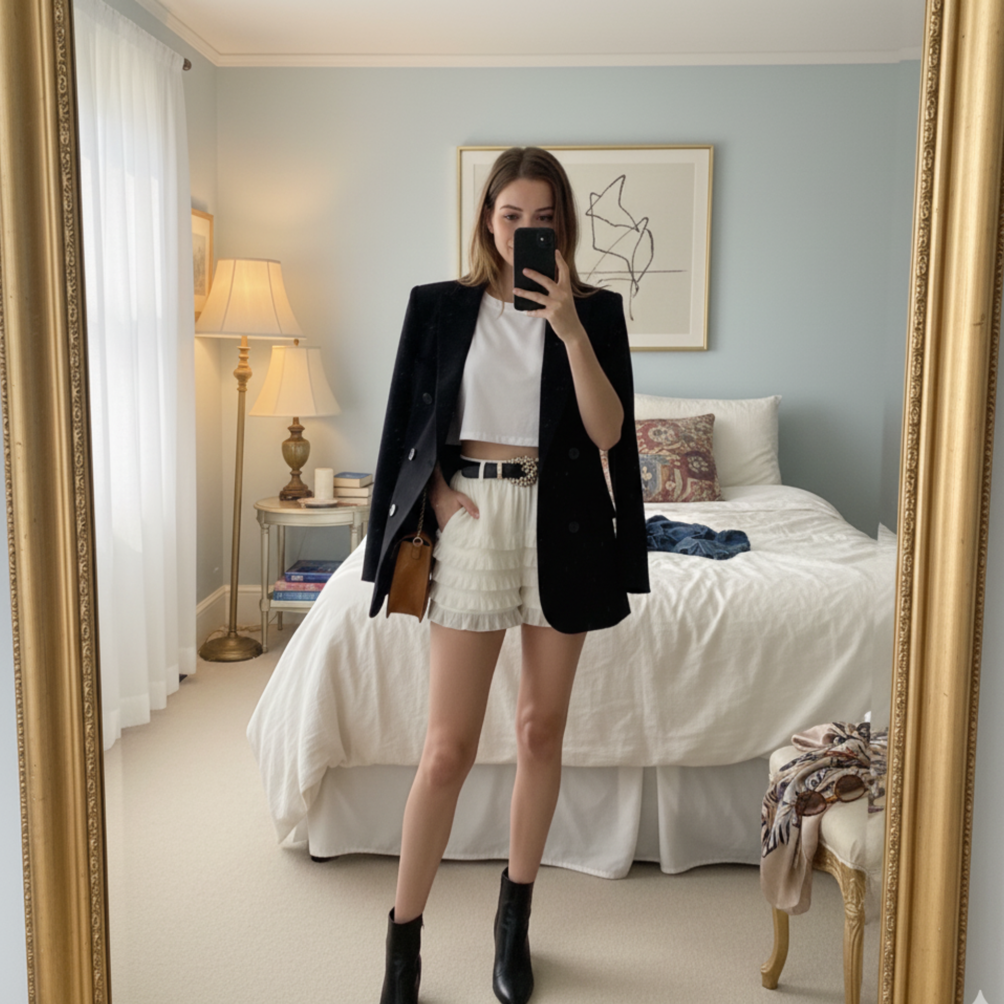 Ruffle Shorts for Women, Lace Bloomers