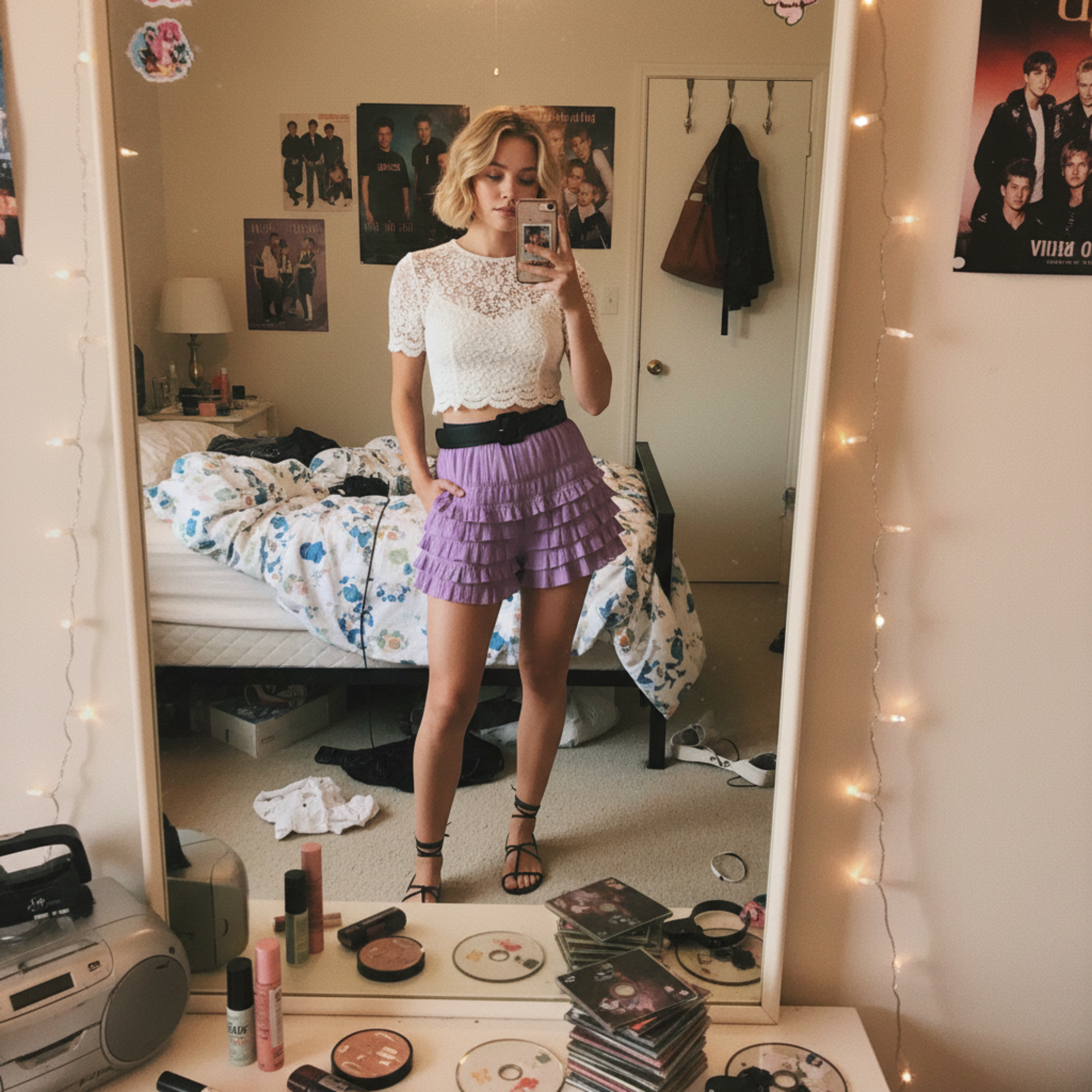 Ruffle Shorts for Women, Lace Bloomers