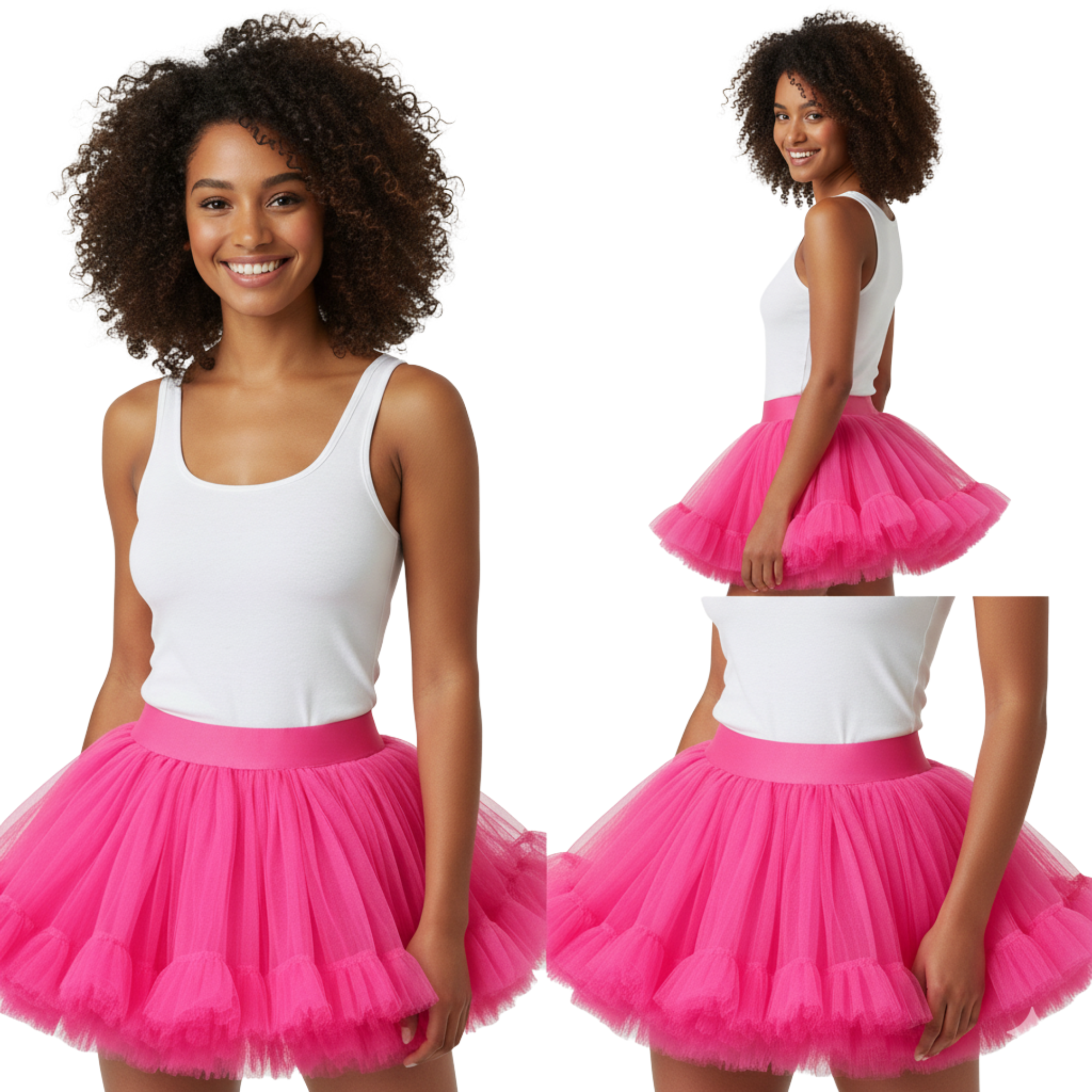 Hot Pink Tutu Skirt for Women, Halloween Costume