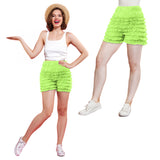 N20 Women's Sexy High Waist Ruffled Petti pants-Apple Green