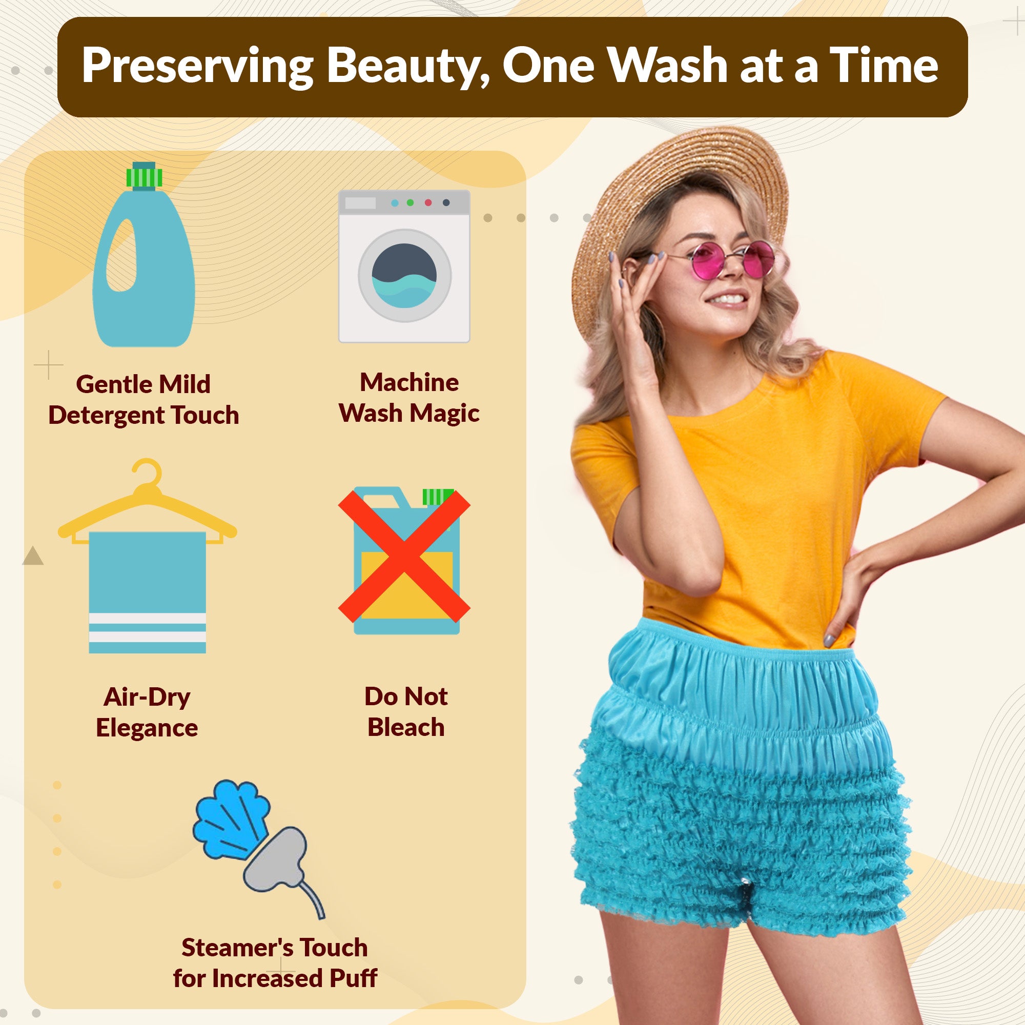 N20 Women's Sexy High Waist Ruffled Petti pants - Turquoise