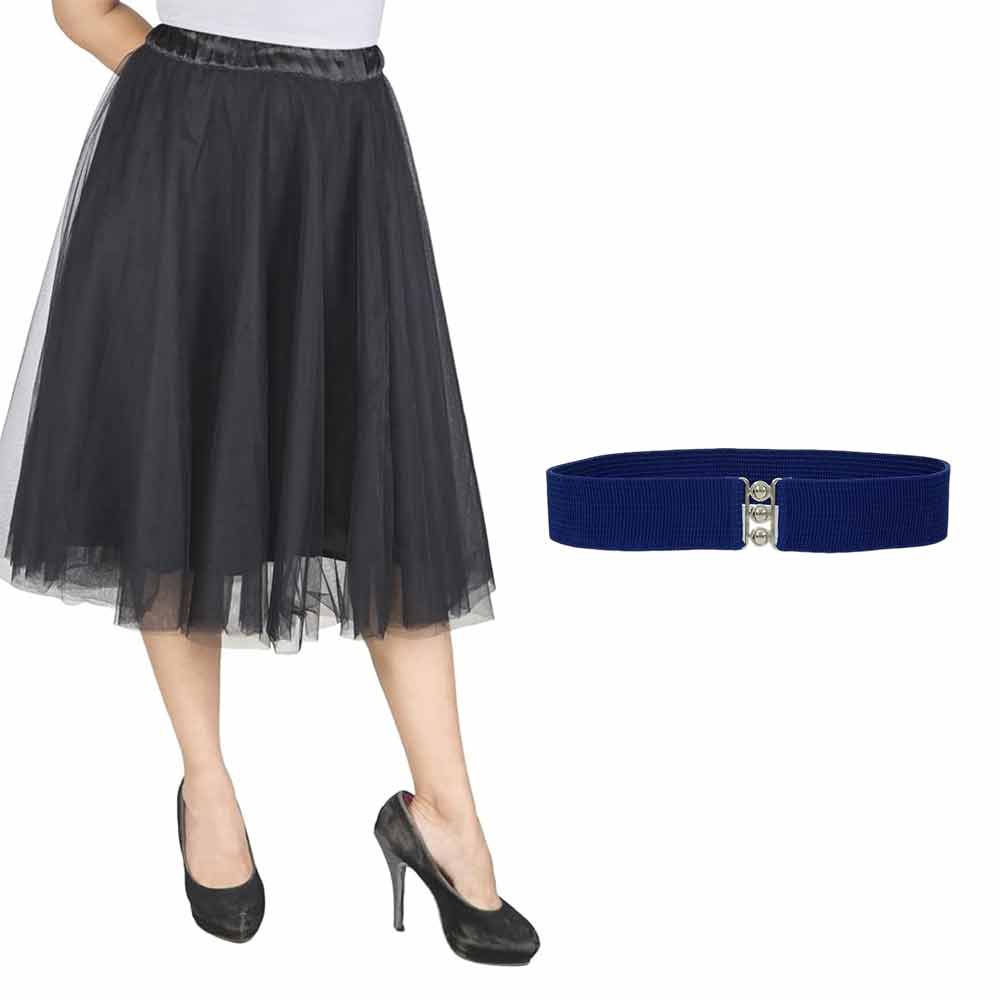 [product_type] Vintage Tulle Skirt and Fashion Belt Combo for Women malcomodes-biz.myshopify.com