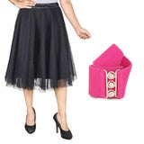 [product_type] Vintage Tulle Skirt and Fashion Belt Combo for Women malcomodes-biz.myshopify.com