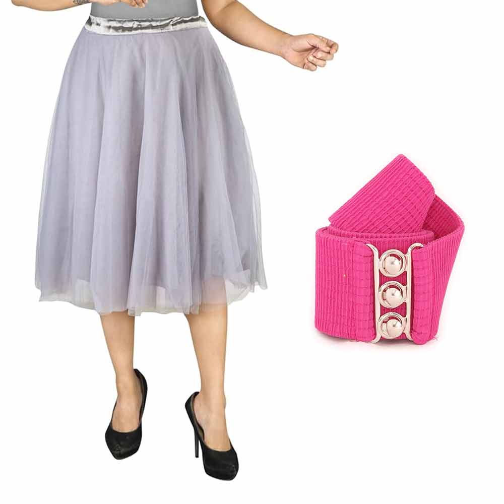 [product_type] Vintage Tulle Skirt and Fashion Belt Combo for Women malcomodes-biz.myshopify.com