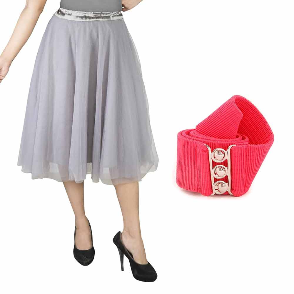 [product_type] Vintage Tulle Skirt and Fashion Belt Combo for Women malcomodes-biz.myshopify.com