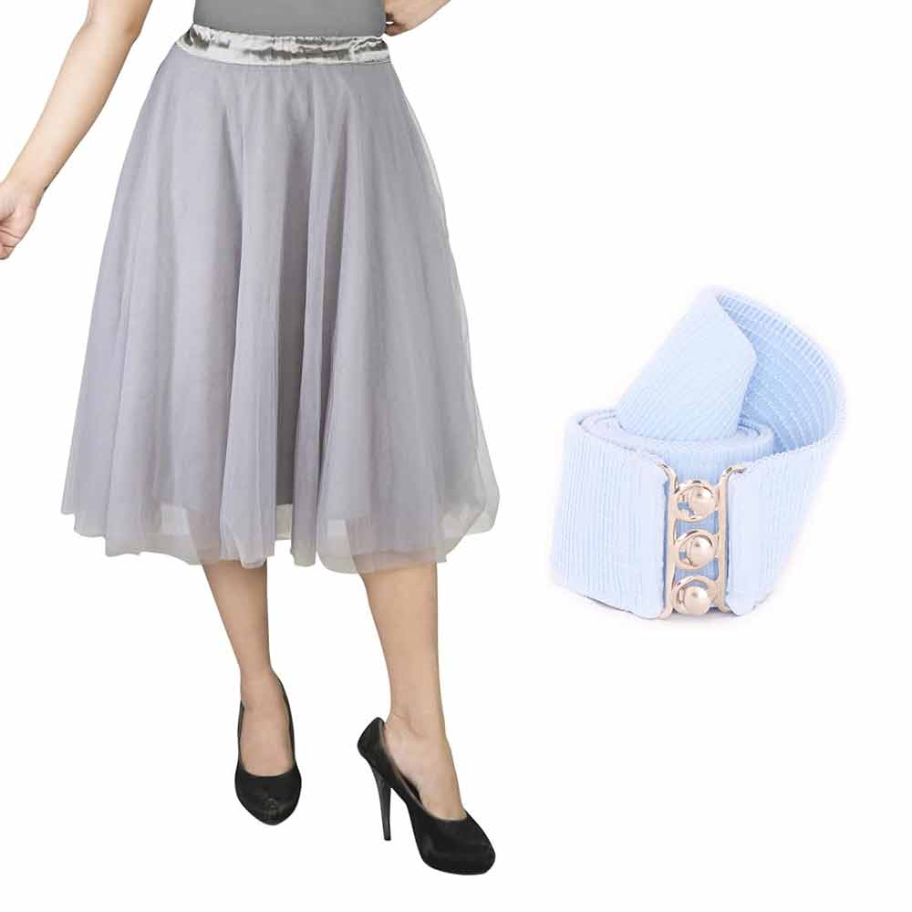 [product_type] Vintage Tulle Skirt and Fashion Belt Combo for Women malcomodes-biz.myshopify.com