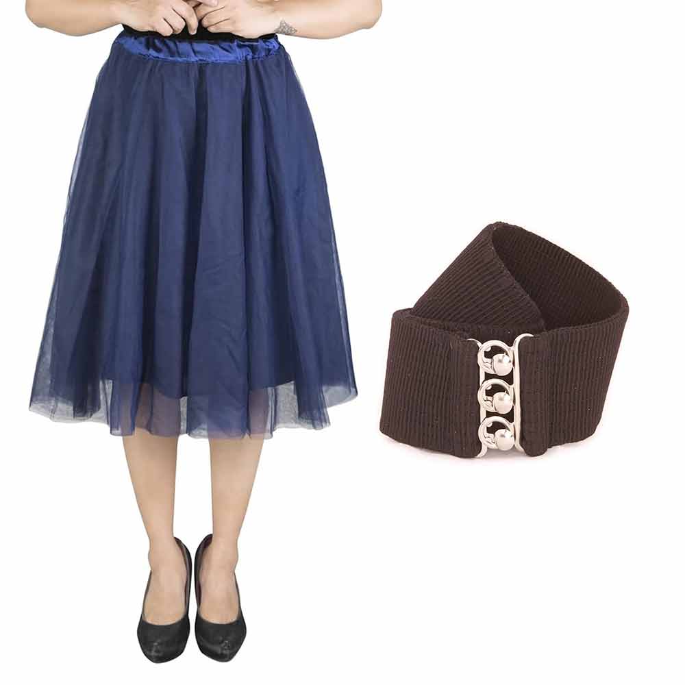 [product_type] Vintage Tulle Skirt and Fashion Belt Combo for Women malcomodes-biz.myshopify.com