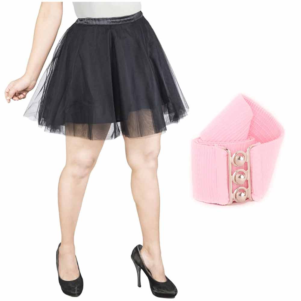 [product_type] Vintage Tulle Skirt and Fashion Belt Combo for Women malcomodes-biz.myshopify.com